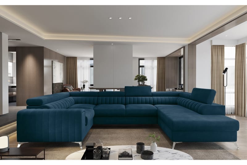 Kotori Hjørnesovesofa m. Sjeselong - Blå - Møbler - Sofaer - Sovesofaer