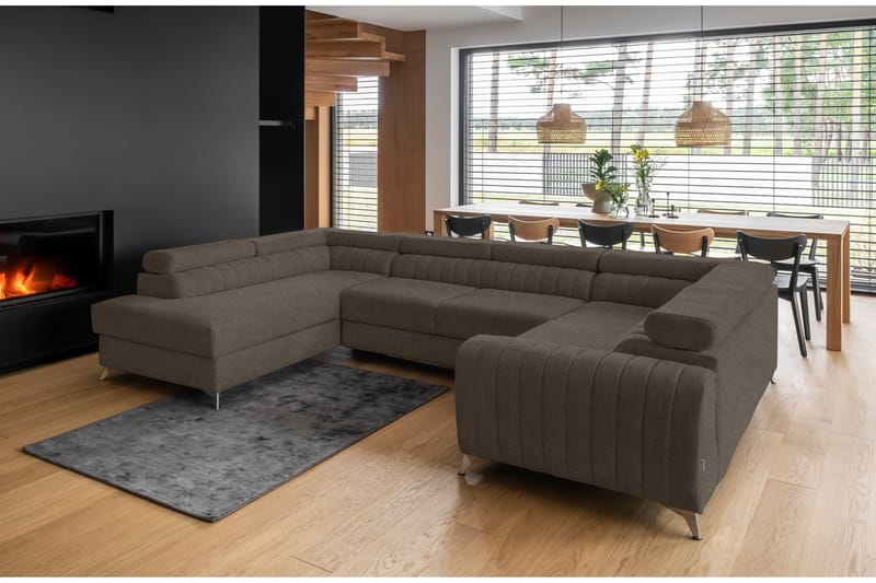 Kotori Hjørnesovesofa m. Sjeselong - Brun - Møbler - Sofaer - Sovesofaer