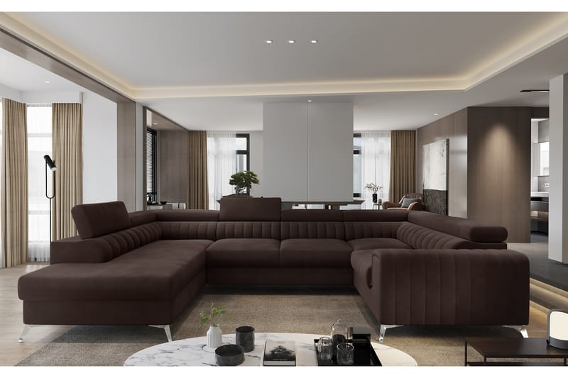 Kotori Hjørnesovesofa m. Sjeselong - Brun - Møbler - Sofaer - Sovesofaer