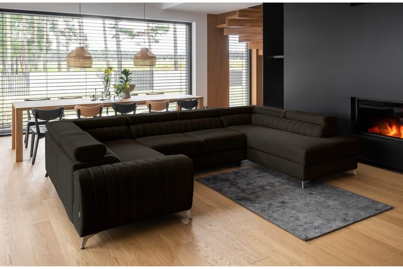 Kotori Hjørnesovesofa m. Sjeselong - Brun - Møbler - Sofaer - Sovesofaer