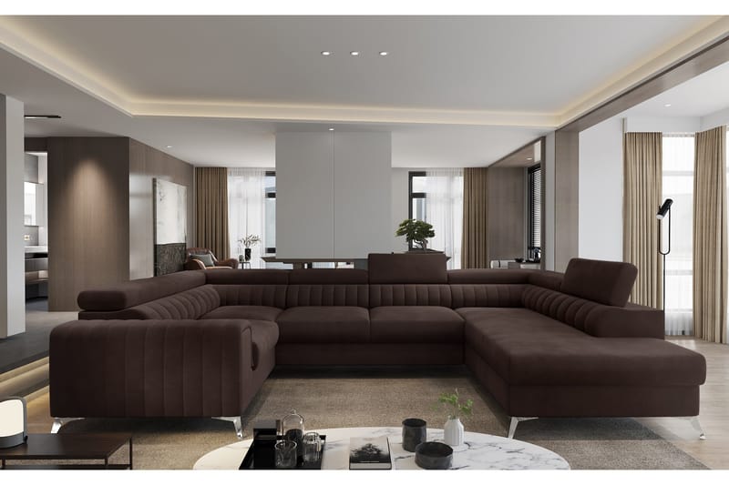 Kotori Hjørnesovesofa m. Sjeselong - Brun - Møbler - Sofaer - Sovesofaer