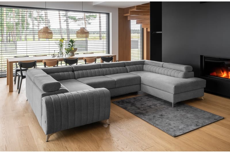 Kotori Hjørnesovesofa m. Sjeselong - Grå - Møbler - Sofaer - Sovesofaer