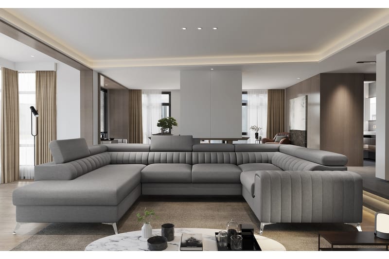 Kotori Hjørnesovesofa m. Sjeselong - Grå - Møbler - Sofaer - Sovesofaer