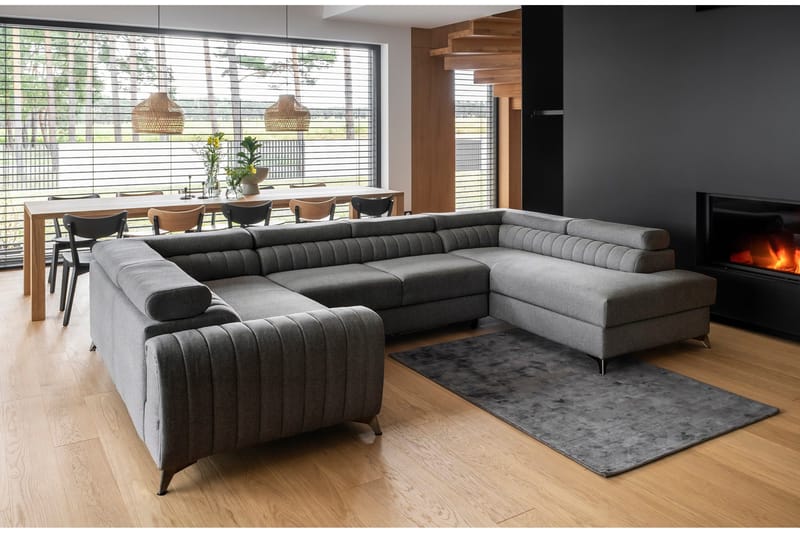 Kotori Hjørnesovesofa m. Sjeselong - Grå - Møbler - Sofaer - Sovesofaer