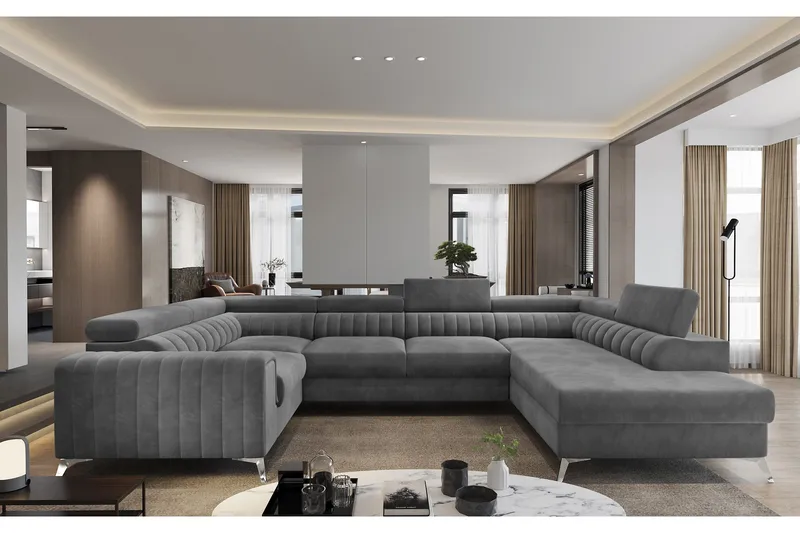 Kotori Hjørnesovesofa m. Sjeselong - Grå - Møbler - Sofaer - Sovesofaer