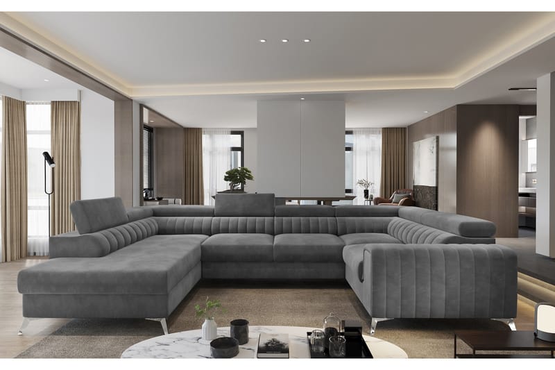 Kotori Hjørnesovesofa m. Sjeselong - Grå - Møbler - Sofaer - Sovesofaer