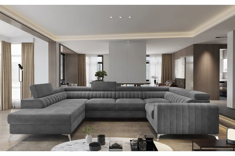 Kotori Hjørnesovesofa m. Sjeselong - Grå - Møbler - Sofaer - Sovesofaer