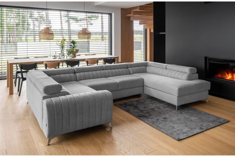 Kotori Hjørnesovesofa m. Sjeselong - Lysegrå - Møbler - Sofaer - Sovesofaer