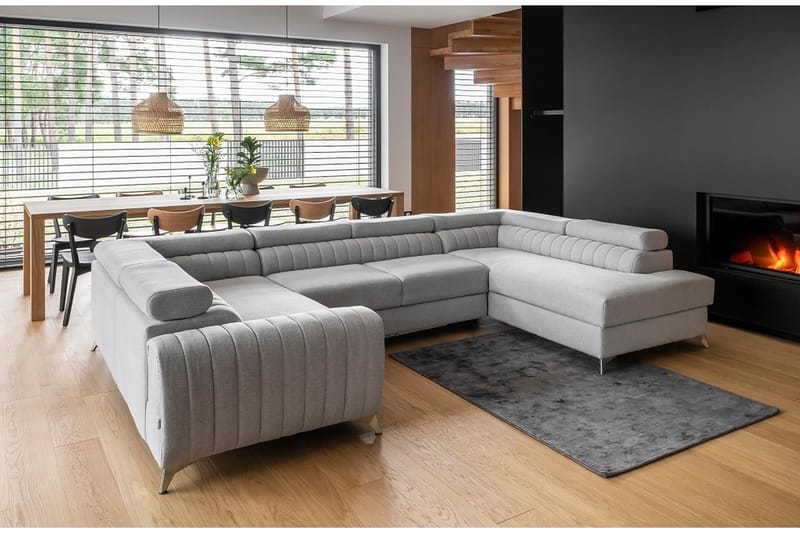Kotori Hjørnesovesofa m. Sjeselong - Lysegrå - Møbler - Sofaer - Sovesofaer