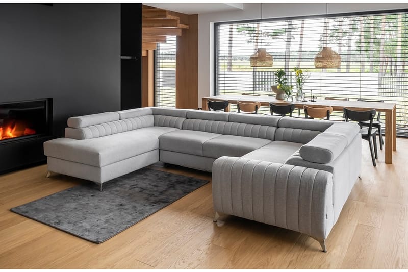 Kotori Hjørnesovesofa m. Sjeselong - Lysegrå - Møbler - Sofaer - Sovesofaer