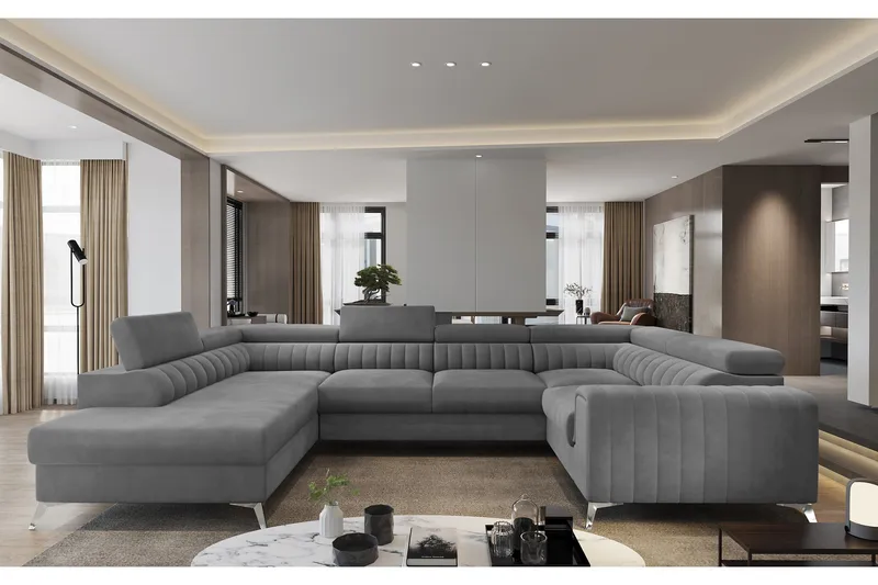 Kotori Hjørnesovesofa m. Sjeselong - Lysegrå - Møbler - Sofaer - Sovesofaer