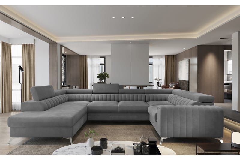 Kotori Hjørnesovesofa m. Sjeselong - Lysegrå - Møbler - Sofaer - Sovesofaer