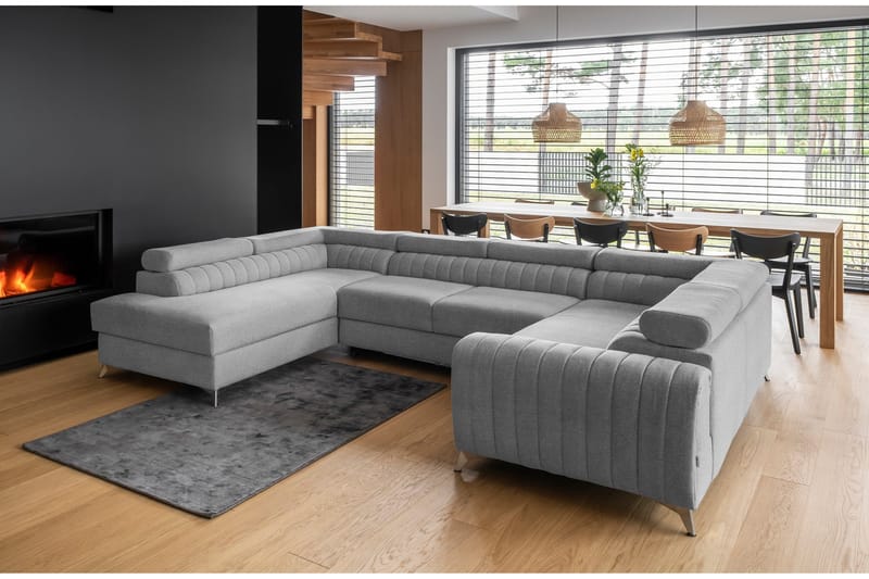 Kotori Hjørnesovesofa m. Sjeselong - Lysegrå - Møbler - Sofaer - Sovesofaer