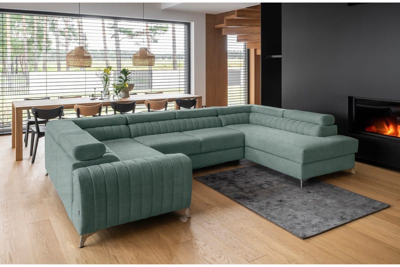 Kotori Hjørnesovesofa m. Sjeselong - Lysegrønn - Møbler - Sofaer - Sovesofaer