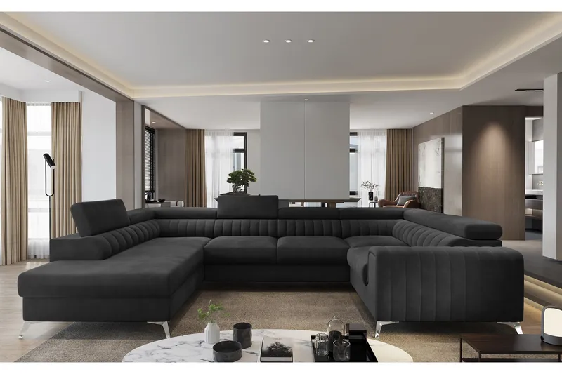 Kotori Hjørnesovesofa m. Sjeselong - Mørkegrå - Møbler - Sofaer - Sovesofaer