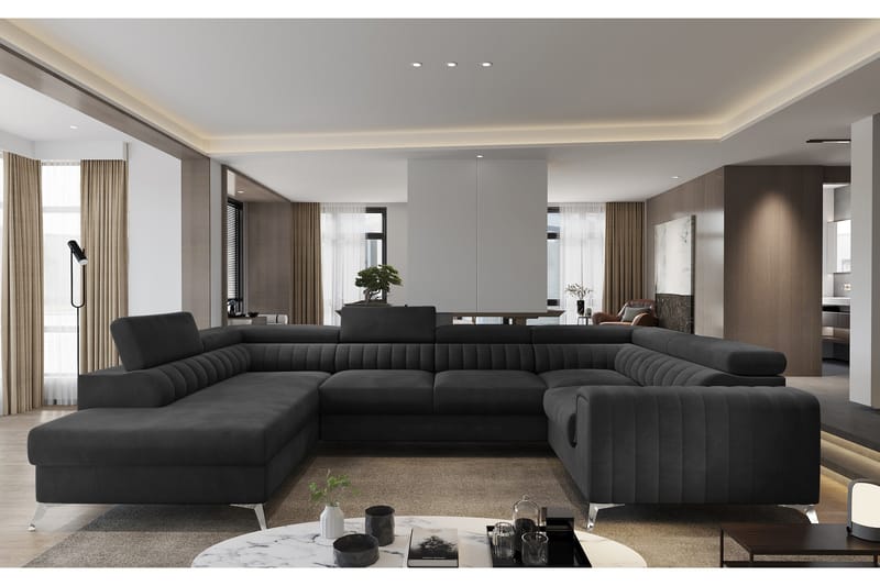 Kotori Hjørnesovesofa m. Sjeselong - Mørkegrå - Møbler - Sofaer - Sovesofaer