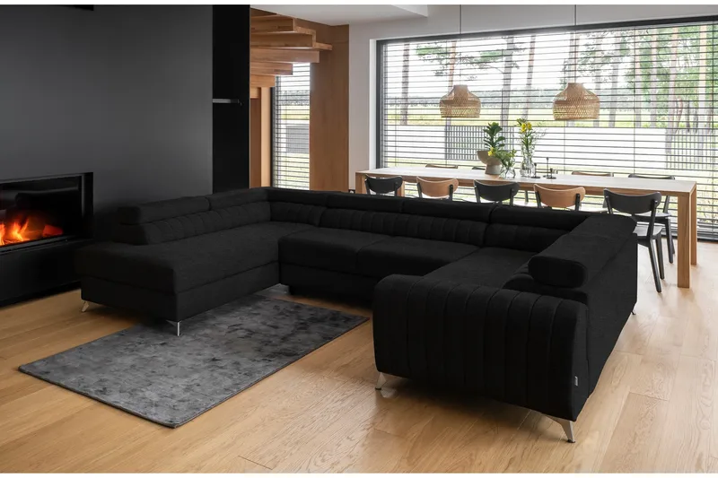Kotori Hjørnesovesofa m. Sjeselong - Svart - Møbler - Sofaer - Sovesofaer