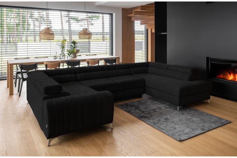 Kotori Hjørnesovesofa m. Sjeselong - Svart - Møbler - Sofaer - Sovesofaer