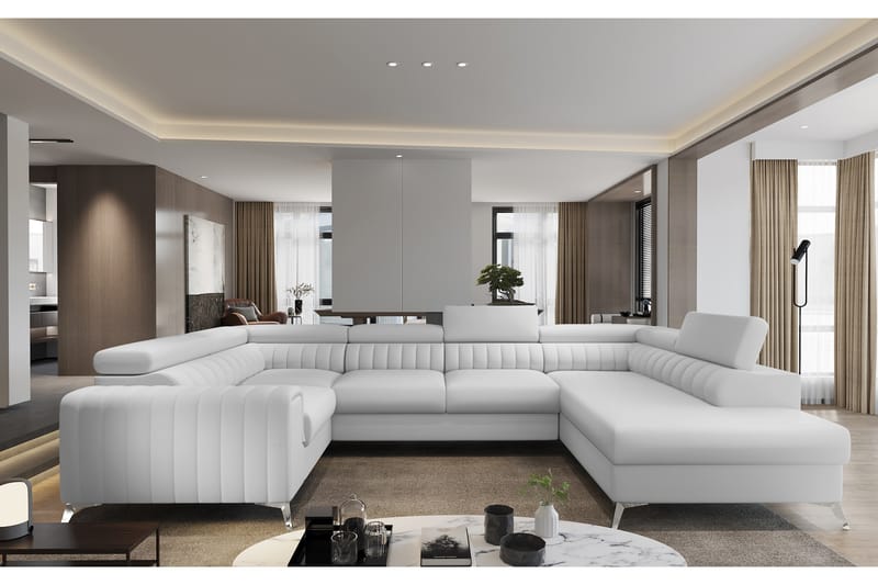 Kotori Hjørnesovesofa m. Sjeselong - Vit - Møbler - Sofaer - Sovesofaer