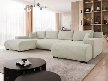 Krysen 4-seters sovesofa med dobbeltdivan - beige - Møbler - Sofaer - Sovesofaer