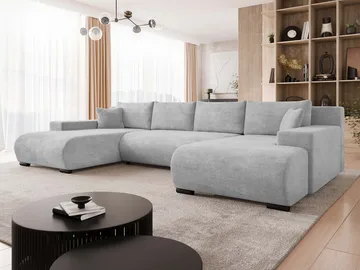 Krysen 4-seters sovesofa med dobbeltdivan - grå - Møbler - Sofaer - Sovesofaer