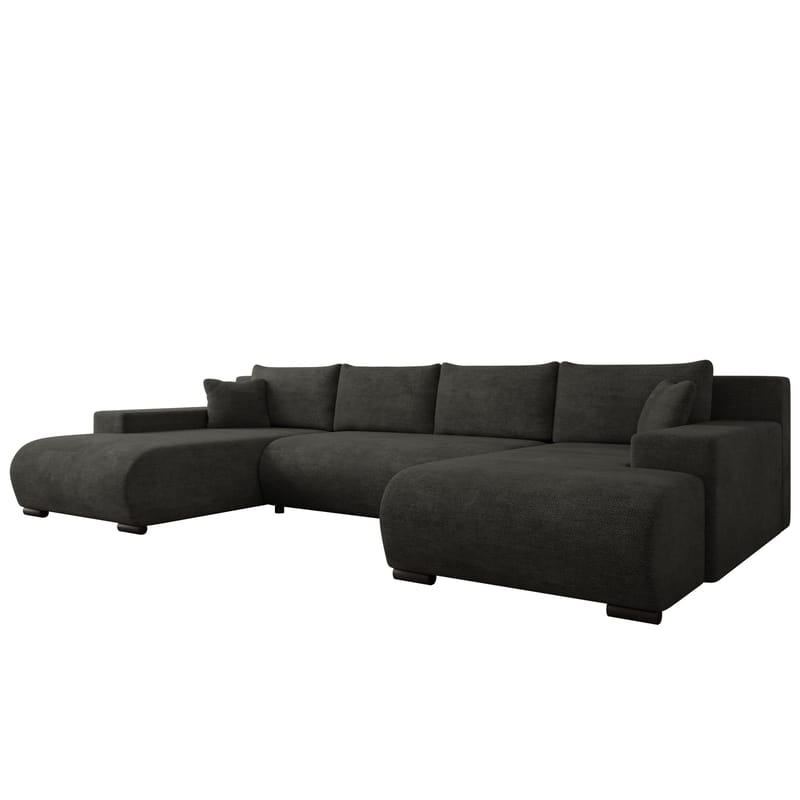 Krysen 4-seters sovesofa med dobbeltdivan - svart - Møbler - Sofaer - Sovesofaer