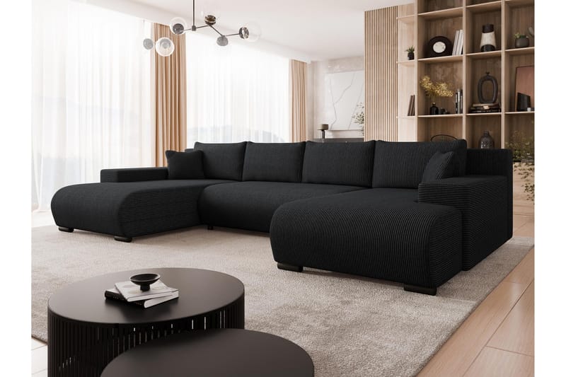 Krysen Sovesofa Dubbeldivan 4-sits - Svart - Møbler - Sofaer - Sovesofaer