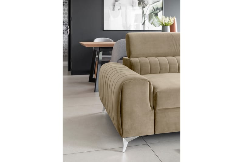 Laurece Sovesofa 3-seter - Beige - Sovesofaer - 3 seters sovesofa - Fløyel sofaer