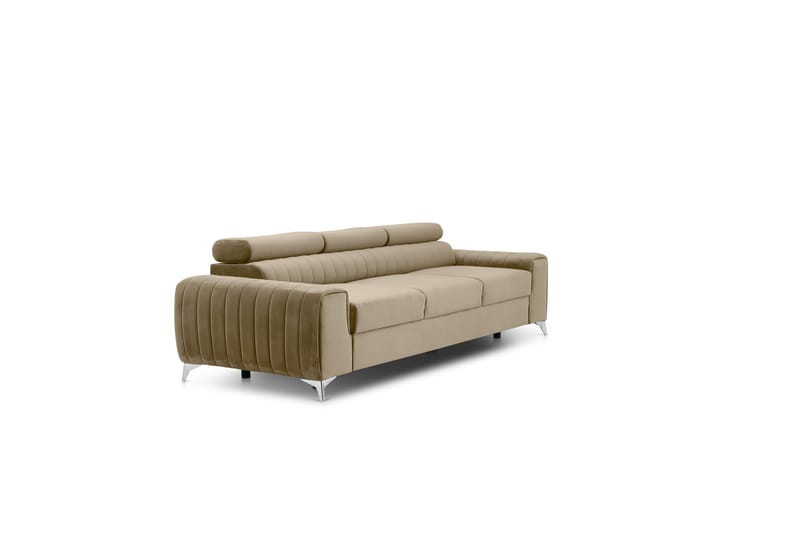 Laurece Sovesofa 3-seter - Beige - Sovesofaer - 3 seters sovesofa - Fløyel sofaer