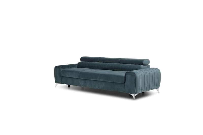 Laurece Sovesofa 3-seter - Blå - Sovesofaer - 3 seters sovesofa - Fløyel sofaer