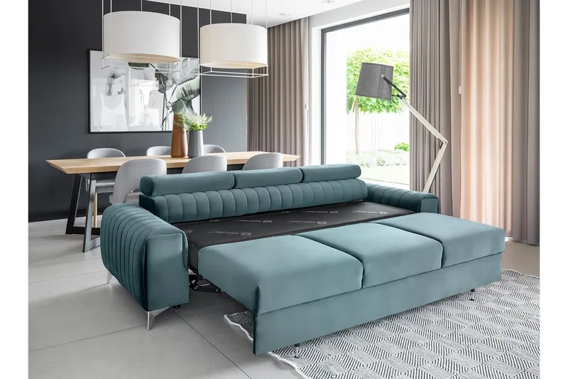 Laurece Sovesofa 3-seter - Blå - Møbler - Sofaer - Sovesofaer