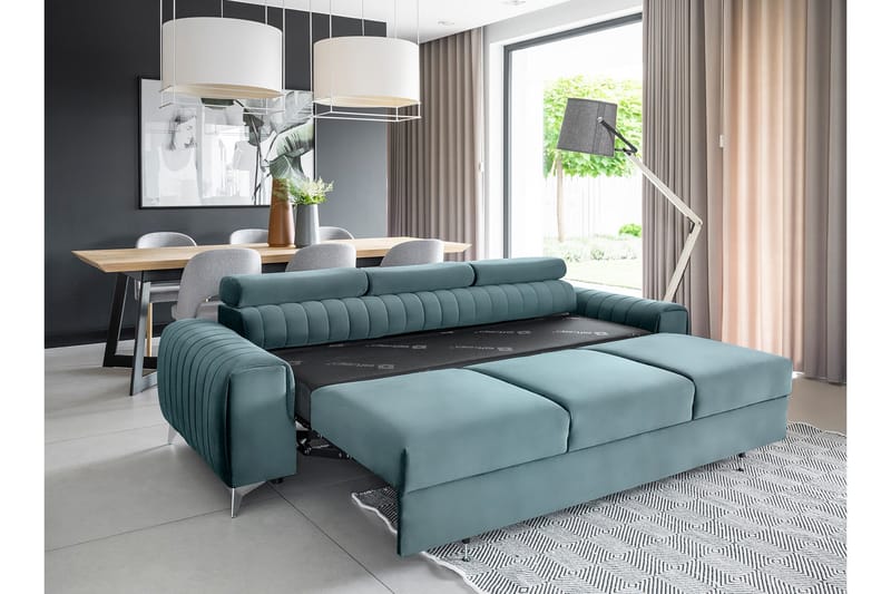 Laurece Sovesofa 3-seter - Blå - Møbler - Sofaer - Sovesofaer