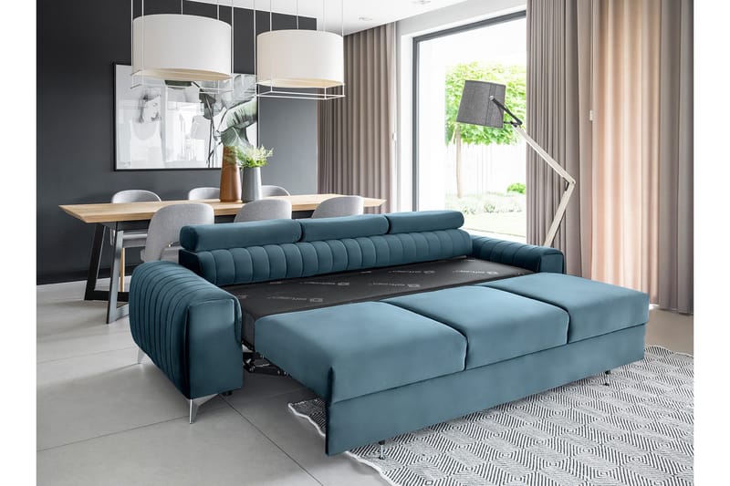 Laurece Sovesofa 3-seter - Blå - Møbler - Sofaer - Sovesofaer
