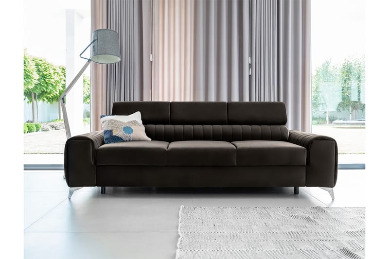 Laurece Sovesofa 3-seter - Brun - Sovesofaer - 3 seters sovesofa - Fløyel sofaer