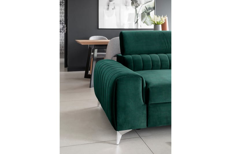 Laurece Sovesofa 3-seter - Grønn - Sovesofaer - 3 seters sovesofa - Fløyel sofaer