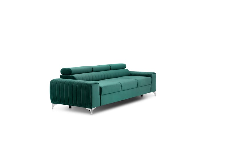 Laurece Sovesofa 3-seter - Grønn - Sovesofaer - 3 seters sovesofa - Fløyel sofaer