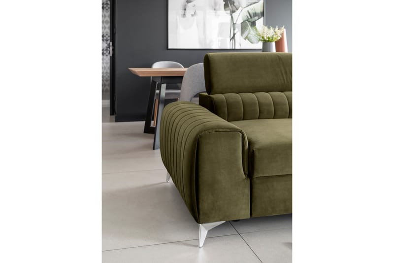 Laurece Sovesofa 3-seter - Grønn - Sovesofaer - 3 seters sovesofa - Fløyel sofaer