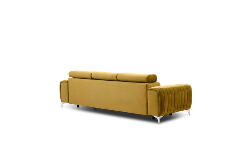 Laurece Sovesofa 3-seter - Gul - Sovesofaer - 3 seters sovesofa - Fløyel sofaer