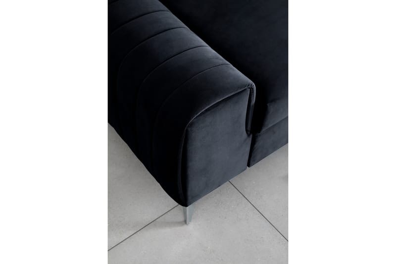 Laurece Sovesofa 3-seter - Svart - Sovesofaer - 3 seters sovesofa - Fløyel sofaer