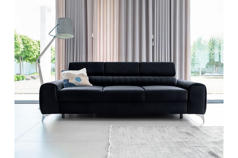 Laurece Sovesofa 3-seter - Svart - Møbler - Sofaer - Sovesofaer
