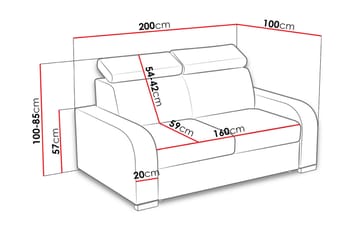 Lavona 3-seter Sovesofa Justerbare Nakkestøtter i Stoff - Grå - Møbler - Sofaer - Sovesofaer - 3 seters sovesofa