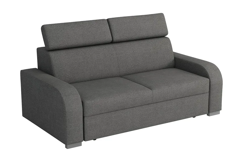 Lavona 3-seter Sovesofa Justerbare Nakkestøtter i Stoff, Grå