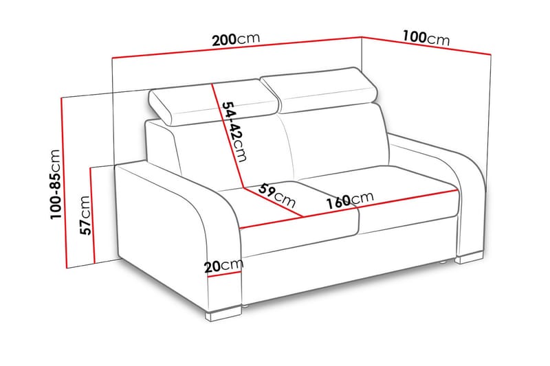 Lavona 3 Sofa - Grå - Møbler - Sofaer - Sovesofaer - 3 seters sovesofa