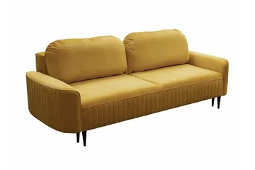 Laytown 2-seter Sovesofa 140x200 cm med Oppbevaring i Fløyel - Gul - Møbler - Sofaer - Sovesofaer