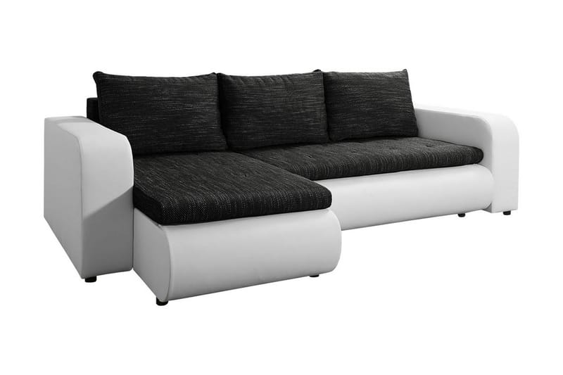 Lecanto Hjørnesovesofa - Hvit/Grå - Sovesofaer - Sovesofa divan - Skinnsofaer