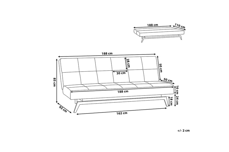 Leeds Sovesofa 188 cm - Flerfarget - Møbler - Sofaer - Sovesofaer