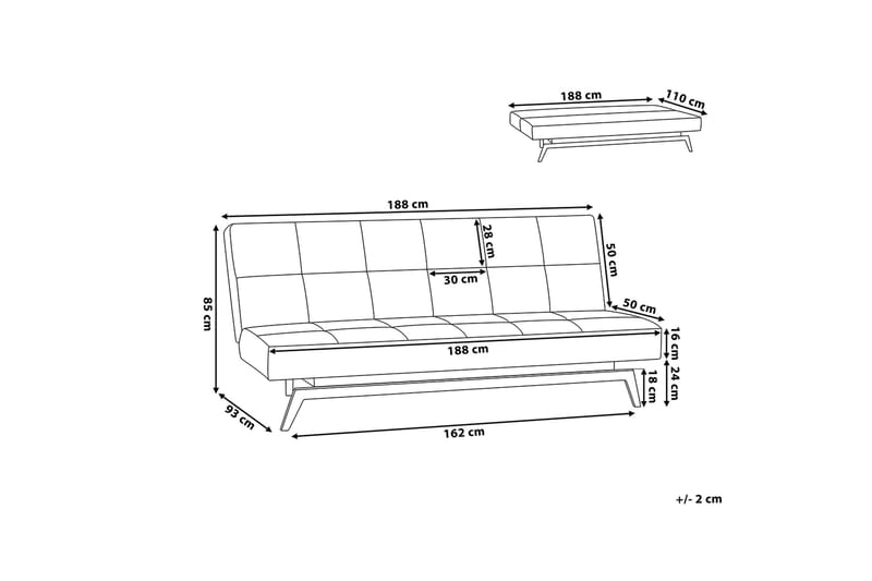 Leeds Sovesofa 188 cm - Flerfarget - Møbler - Sofaer - Sovesofaer