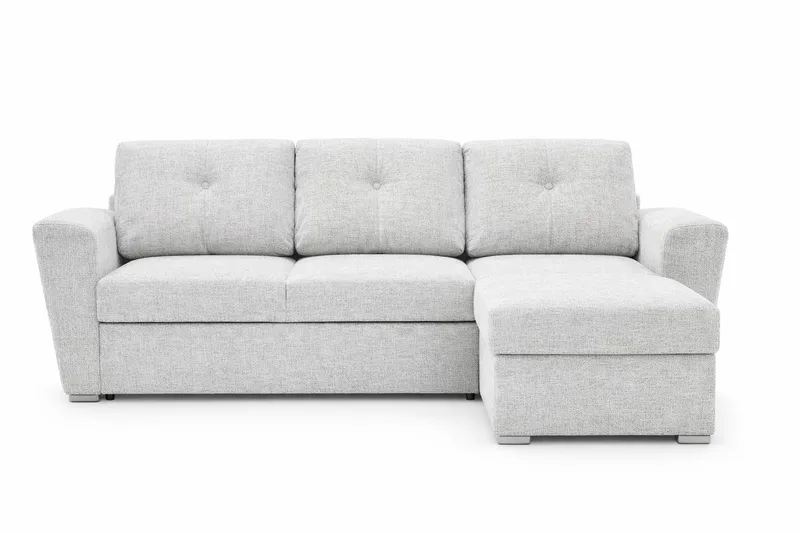 Leia 3-seters vendbar Sovesofa med sjeselong og oppbevaring, Beige