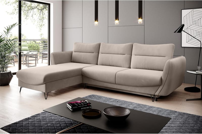 Lence Sovesofa m. Divan Oppbevaring - Beige - Sovesofaer - Sovesofa divan