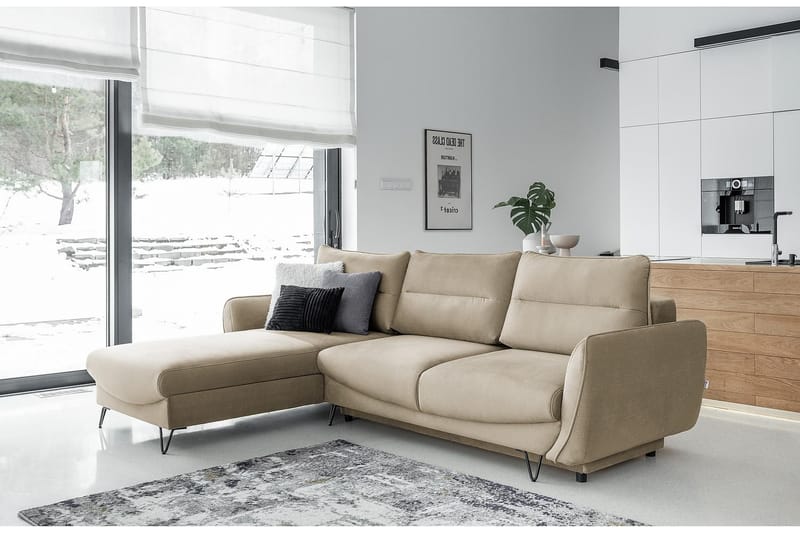 Lence Sovesofa m. Divan Oppbevaring - Beige - Sovesofaer - Sovesofa divan